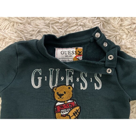 Vintage Baby Guess 3/6M Sweatshirt Sports Club Football Bear - Picture 5 of 6